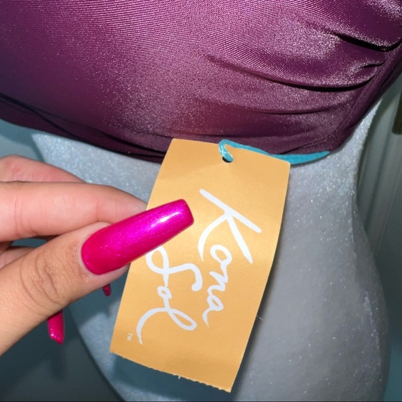 Kona Sol Multi-Color Pink/Purple Swim Top - Picture 2 of 4